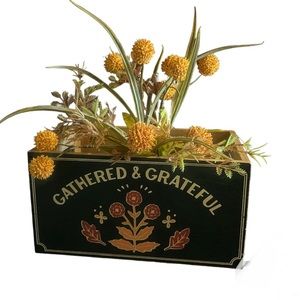NWT-CELEBRATE TOGETHER,Wood Crate withOrange Billy Button Potted Plant,Mainstays